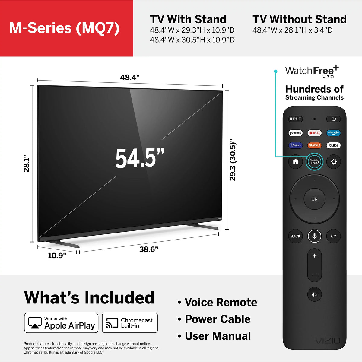 Smart 4K Series M55Q7-J01 M7 QLED 55" VIZIO TV HDR Class