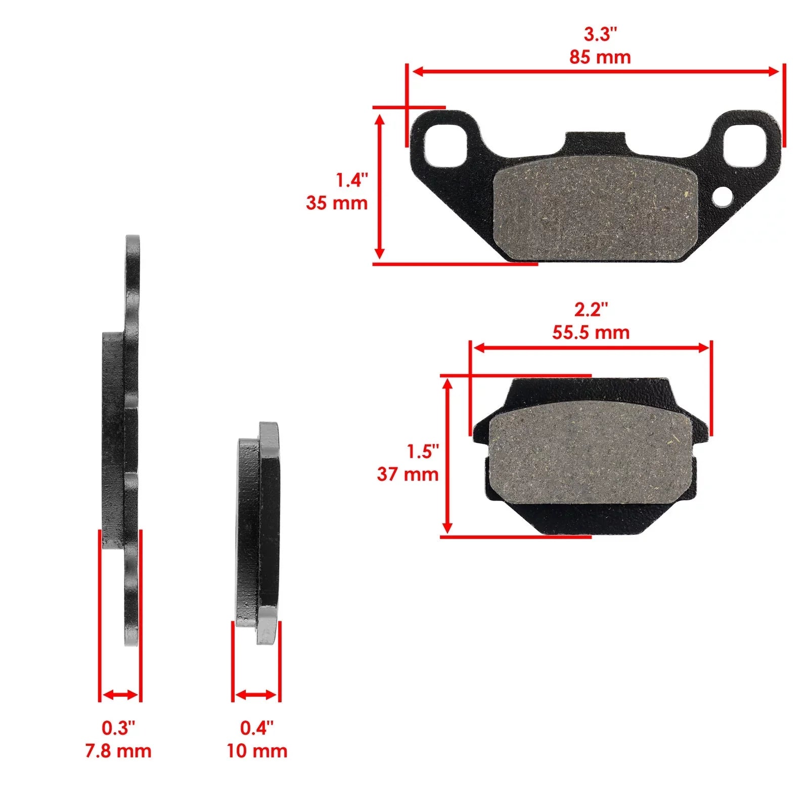Pads for Suzuki Brake Rear & 1988 1987 Quadracer 500 Front 1990 1989 LT500R