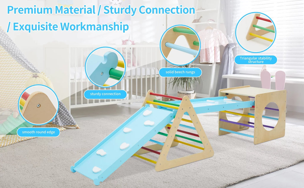 play triangle Set toys playground 1 walking, in with play indoor 5 climbing 2 gym of toddler climbing triangle Ramp wooden Climber for sliding 2 and and 5 equipment for 1 toddler, indoor for square