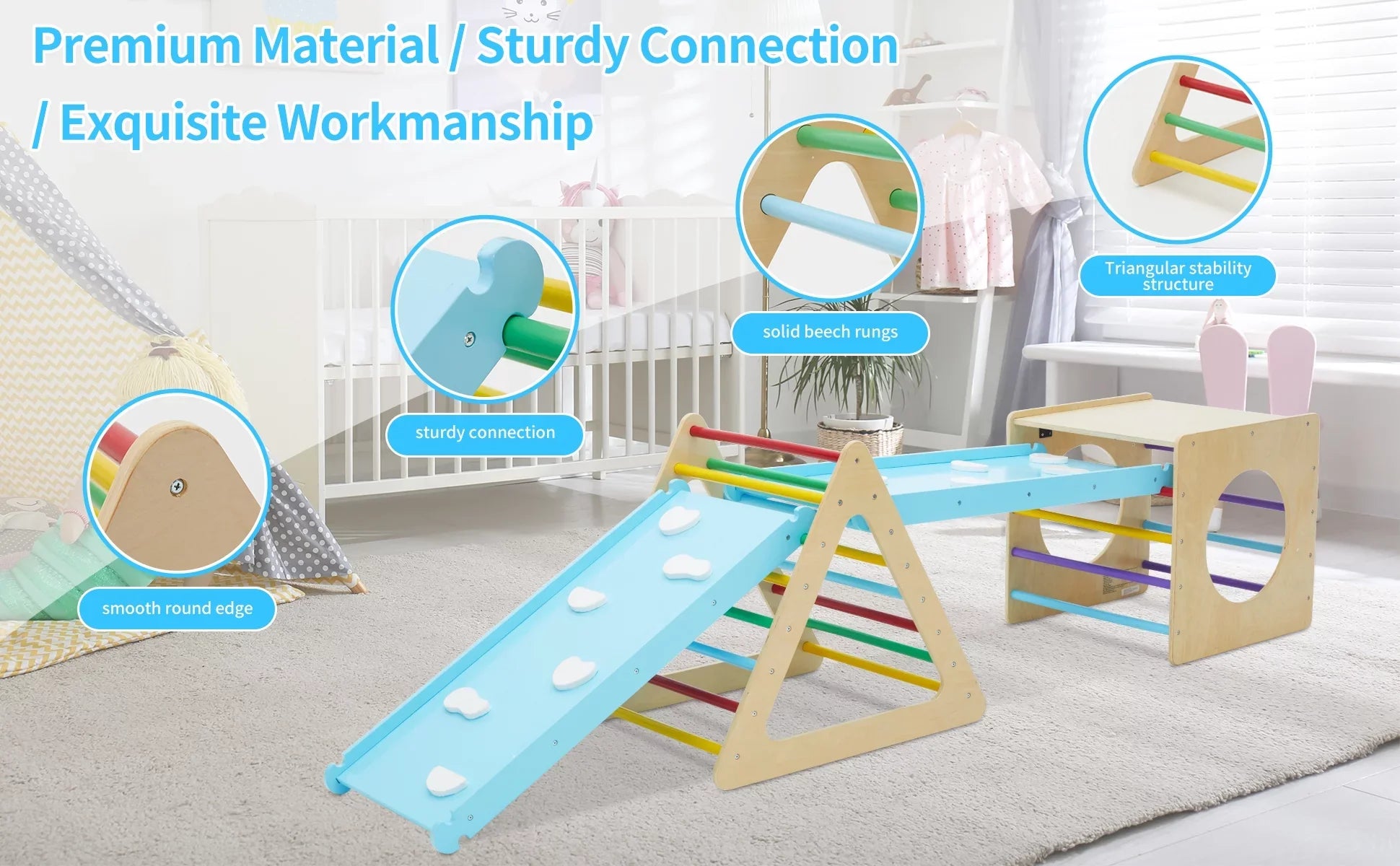 play triangle Set toys playground 1 walking, in with play indoor 5 climbing 2 gym of toddler climbing triangle Ramp wooden Climber for sliding 2 and and 5 equipment for 1 toddler, indoor for square