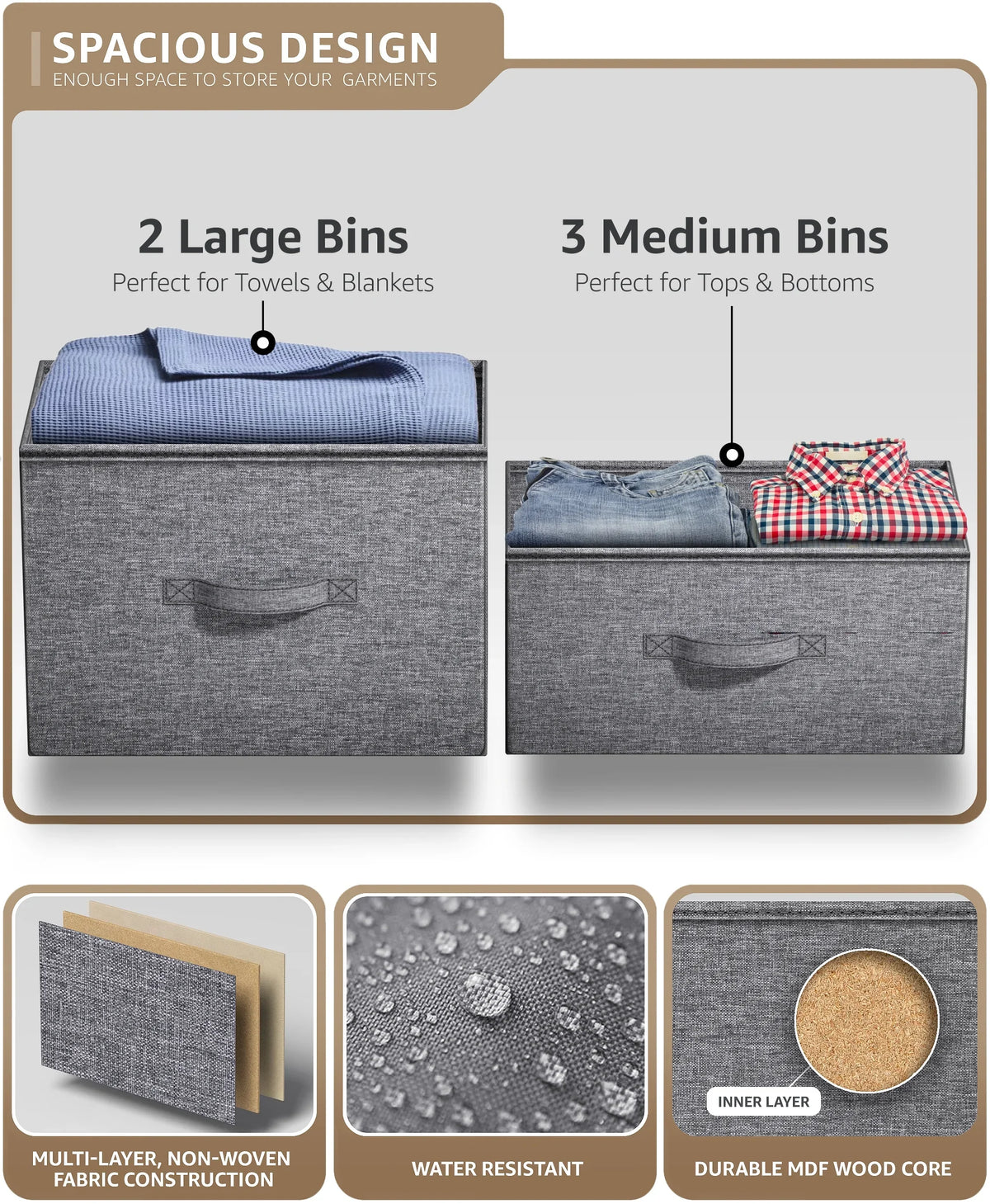 Steel Sorbus 5-Drawer Dresser: Closet Organization, Bedroom, Hallway, Frame, Gray