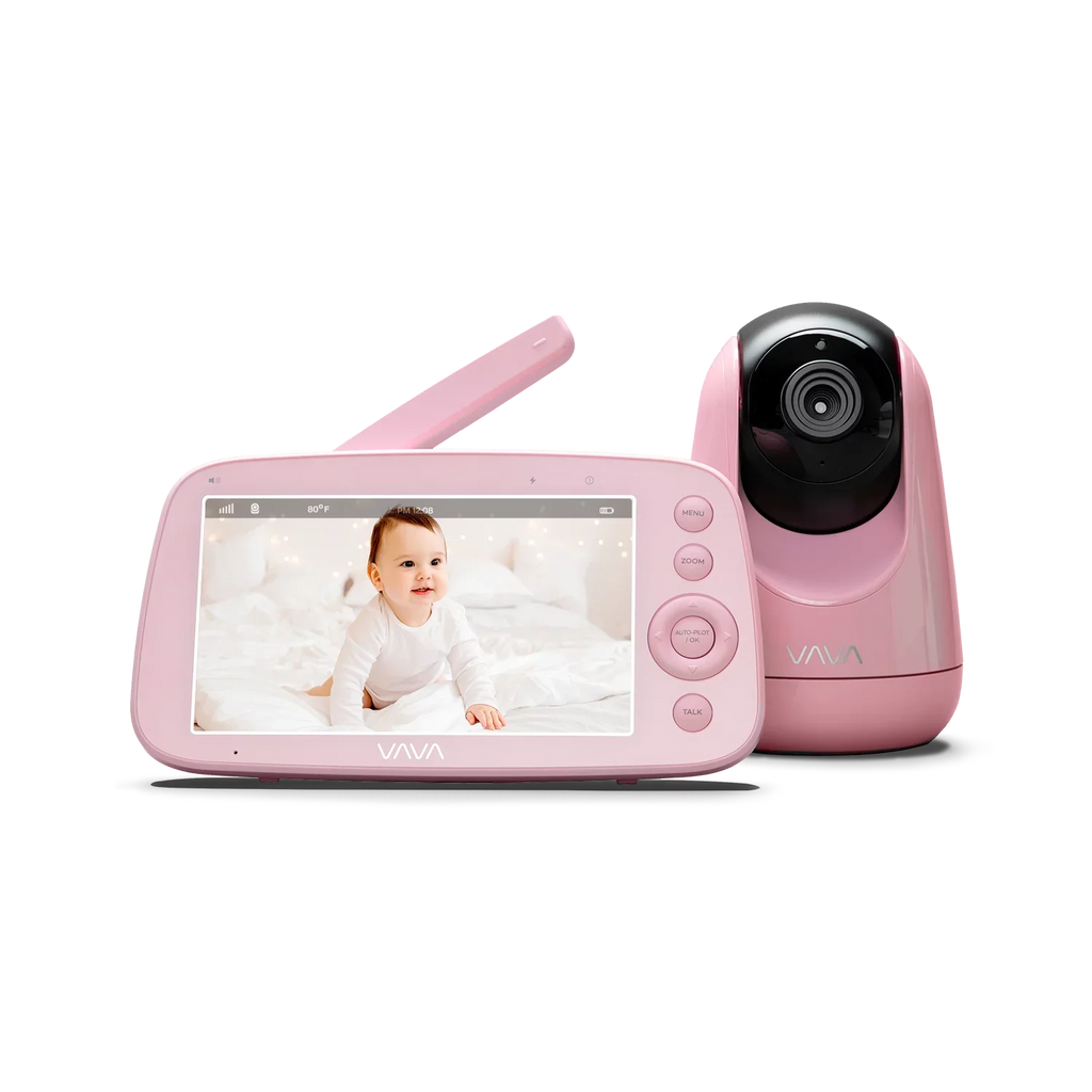 VAVA Pink Monitor, Vision, Infrared 5" Video Screen Audio, Baby 720P Handheld Night 2-Way and