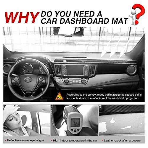 Toyota for Cartist 2013-2018 Sunshade No Nonslip Mat Mat Suede Dashboard Glare Dash RAV4 Protector Cover Dash