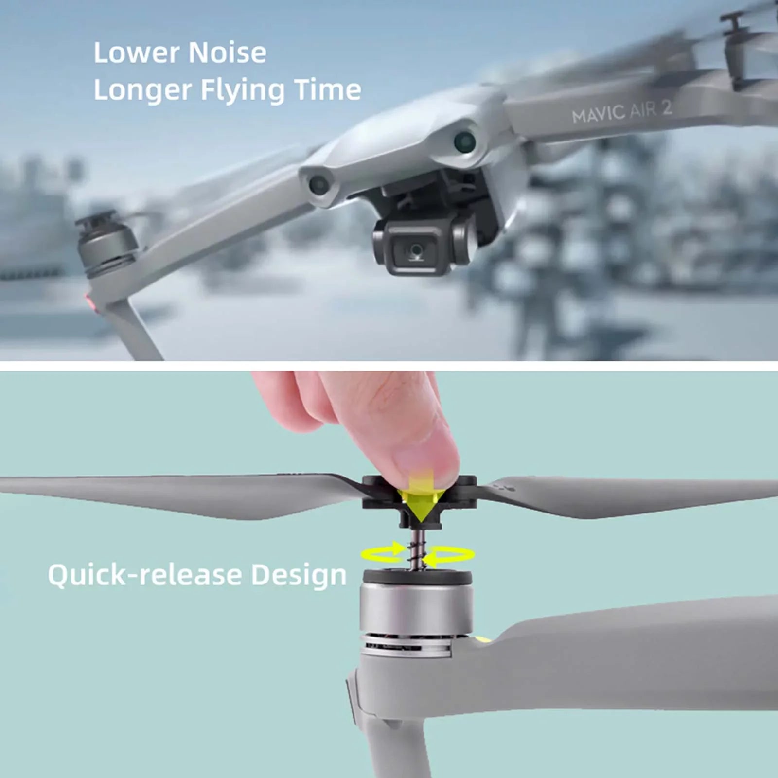 for Low Propeller Install MAVIC Drone AIR Disassemble Noise 2 Easy to 4pcs with Carevas Replacement