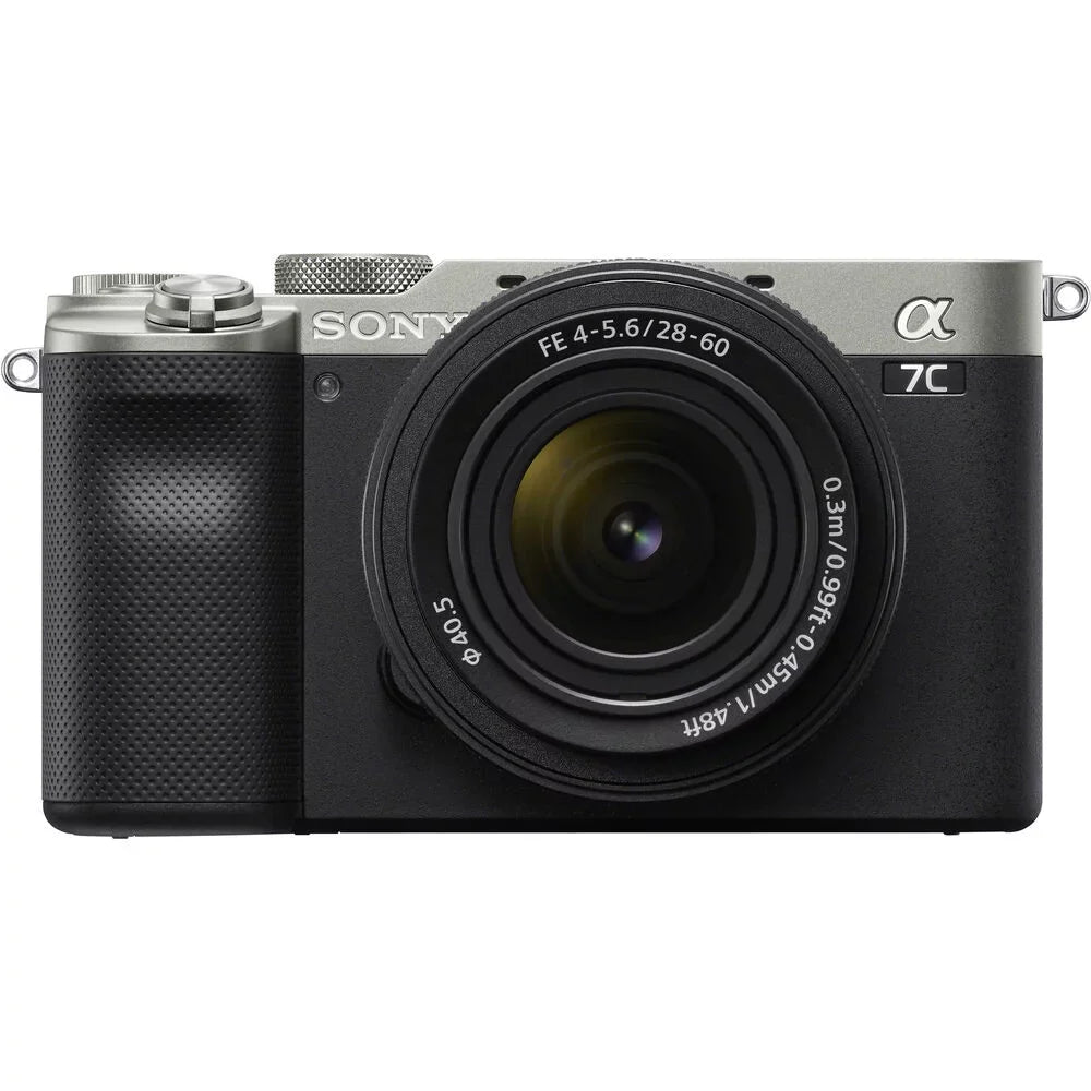 a7C Kit Mirrorless Lens+24mm f/2.8 Lens Sony 28-60mm with Camera (Silver) G +Flash-