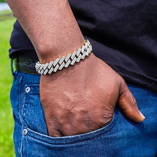 Iced Single or Iced Out Color Collection Raymond Blast Combo (ST10327CO-ZZ Colourful SLV) Out with Sets Blinged Watch on Out Flame Bracelets Rainbow Set. Charles Mens