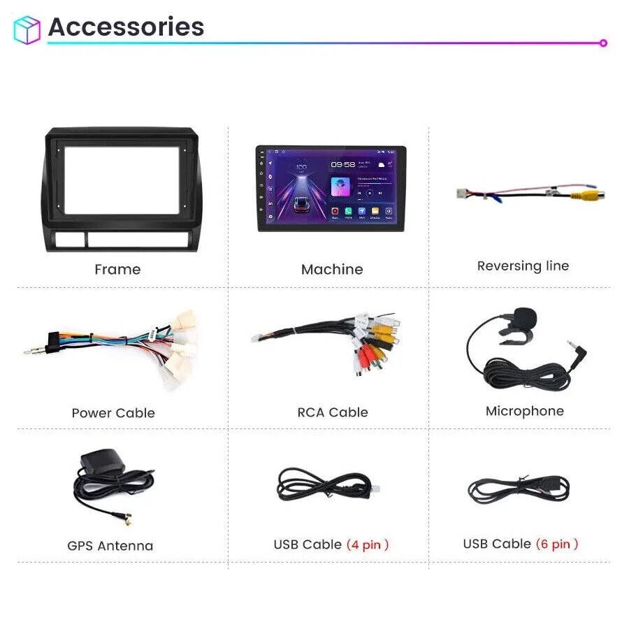 Android Tacoma Stereo 2+32GB IPS 9" 2005-2015 GPS 1280*720 Radio Toyota Car NAVI Fit 13 Carplay BT