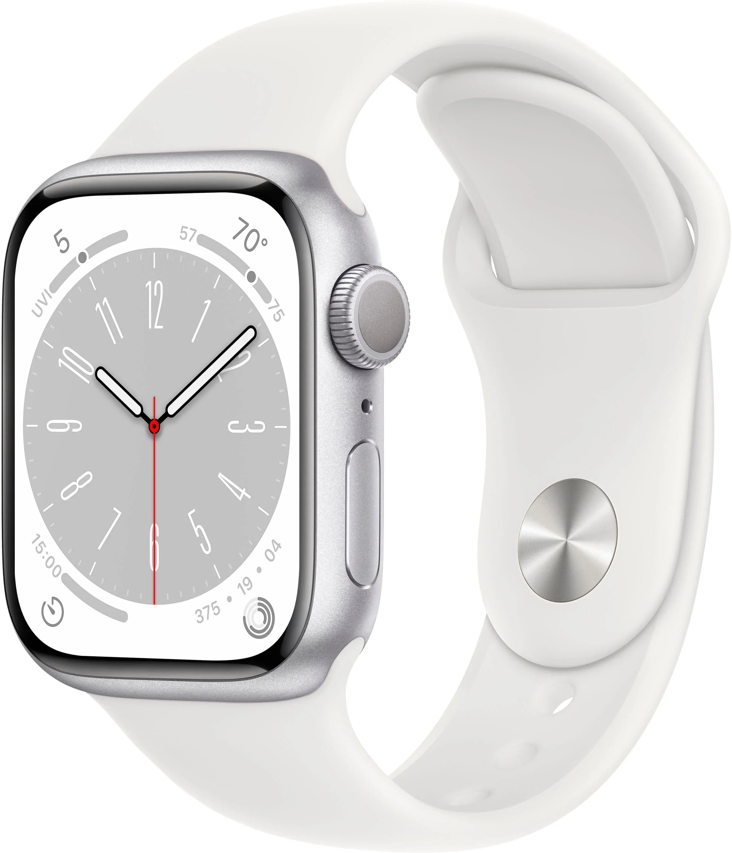 Restored - Band 41mm Gen (Refurbished) White Apple MP6M3LL/A Series 8 Watch Aluminum 8 Sport Silver