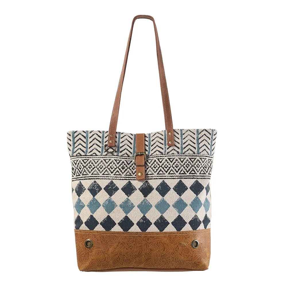 Wool Leather Canvas KB OHLAY western handbag Upcycled Embossed women Upcycled Genuine purse TOTE KB239 bag