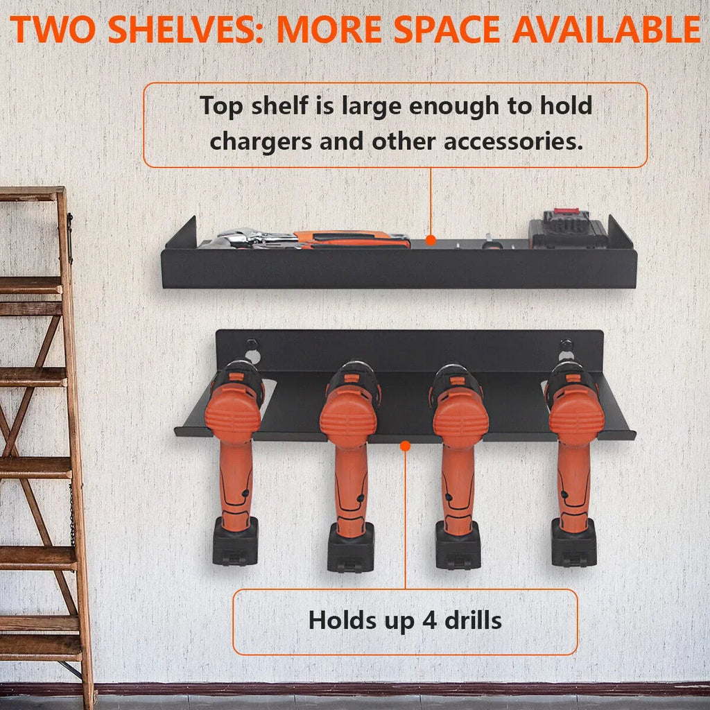 Power Holder Holds Drill Mount Organizer Tool | Box Garage Tool Drill 4 Rack,Wall Drills Storage Tool Cordless