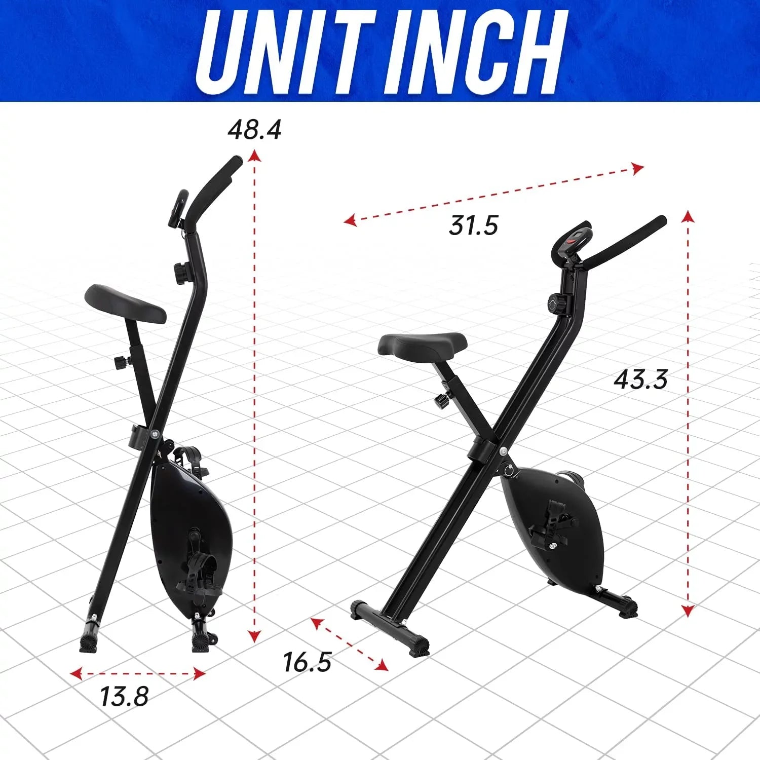 Stationary Magnetic Exercise Resistance Recumbent Levels FDW Exercise Indoor Bike with 8 of Bikes Foldable