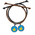 Rope Leather Set Headgear Bracelet Doodle Graffiti Couple Wristband Scrawl Double Marchese