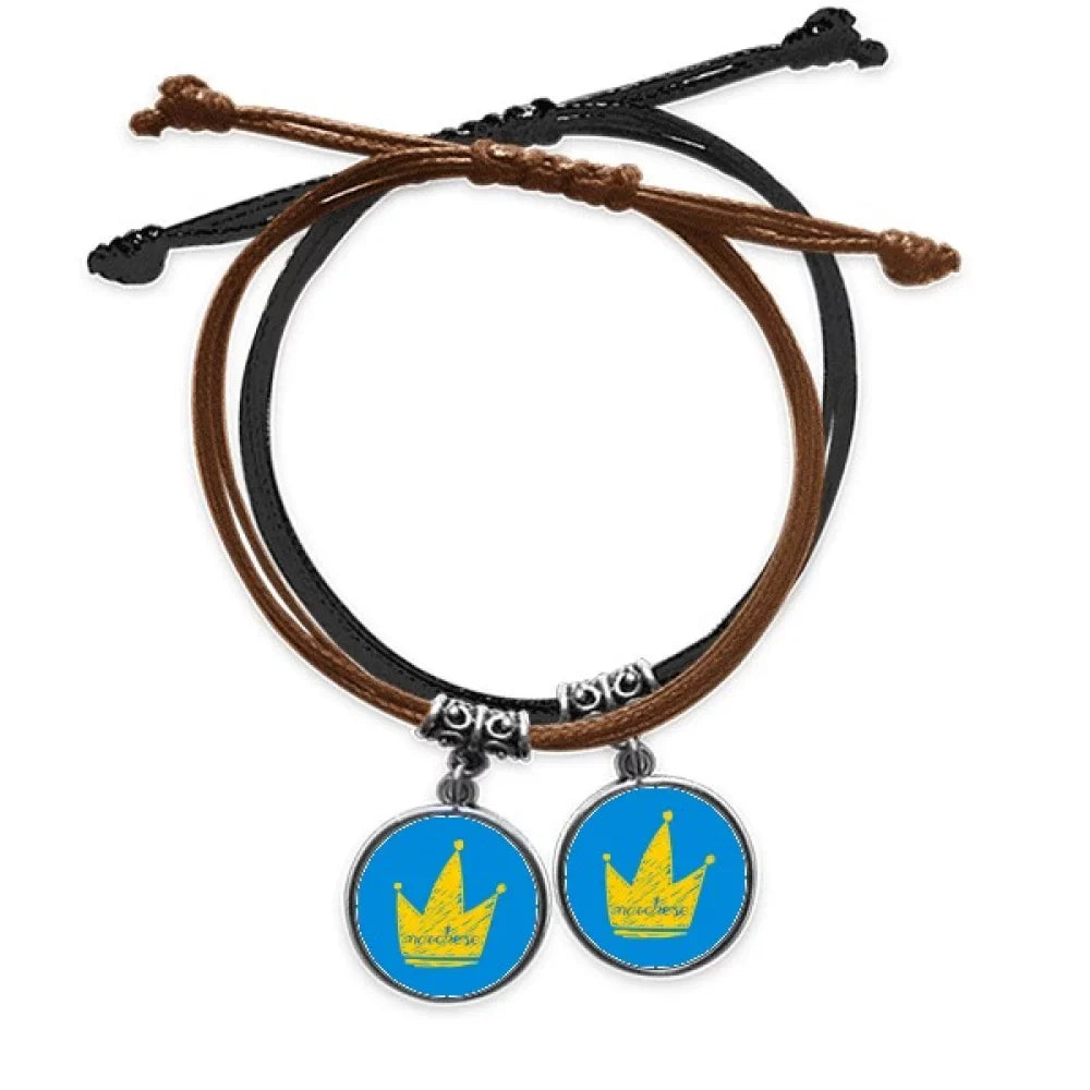 Rope Leather Set Headgear Bracelet Doodle Graffiti Couple Wristband Scrawl Double Marchese