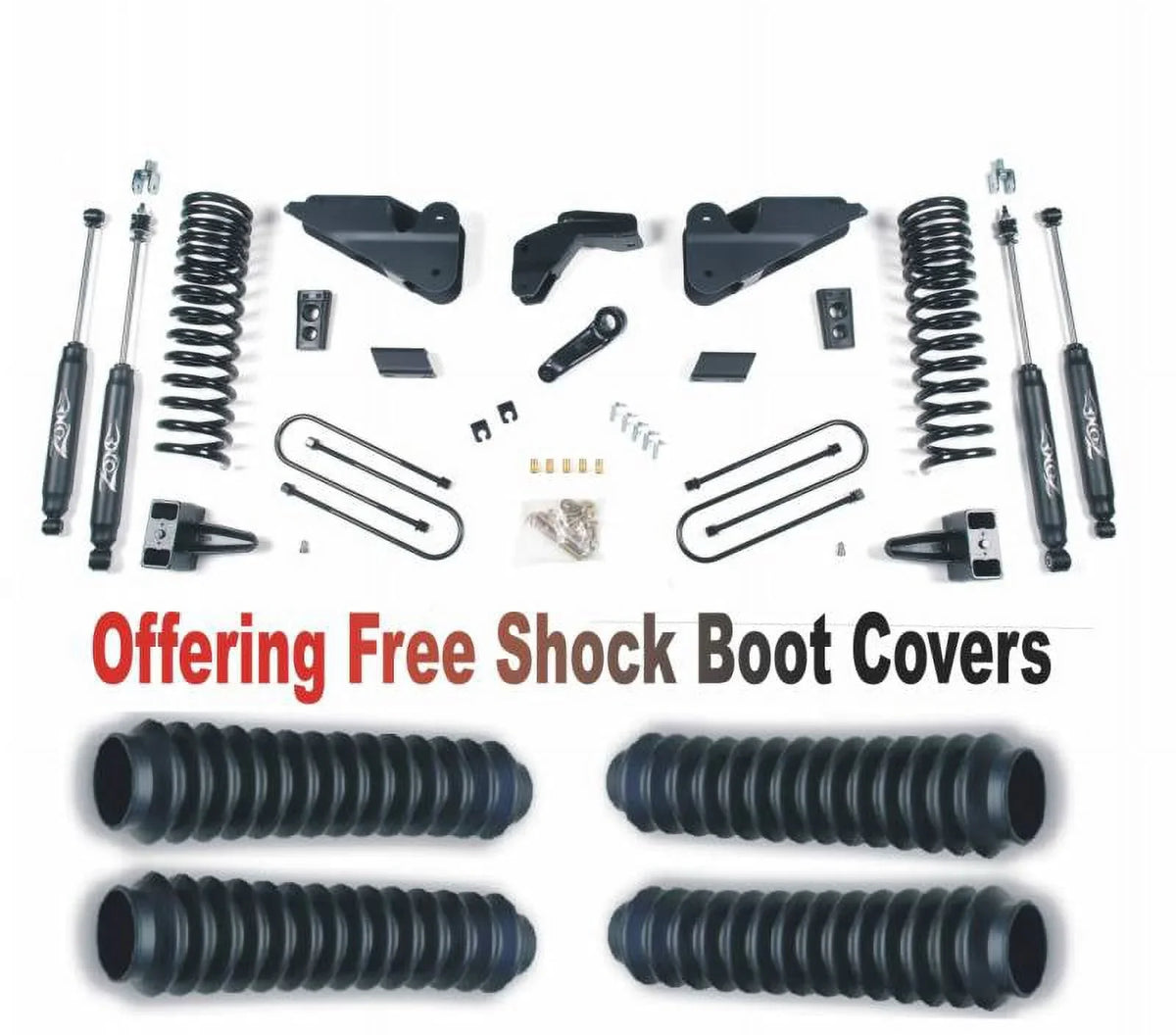 Kit Ram Gas Protectors System Suspension With Fits Boot Free Dodge 2013-2018 D66N/ZONU3100X4 3500 5.5" ZoneOffRoad 4WD Lift