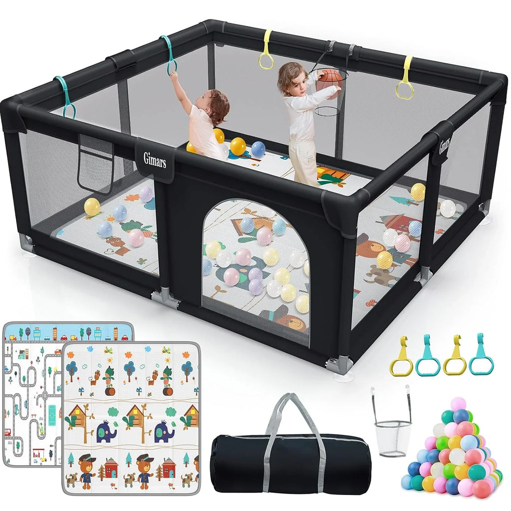 Rod & Sturdy Gate Safe Padding Babies, Washable Protecting Mat, 6in1 Upgraded Padded Playpen Play for with with Top Playpen Yard Toddlers, Zipper Large with 320D Baby for Playpen Cotton Baby