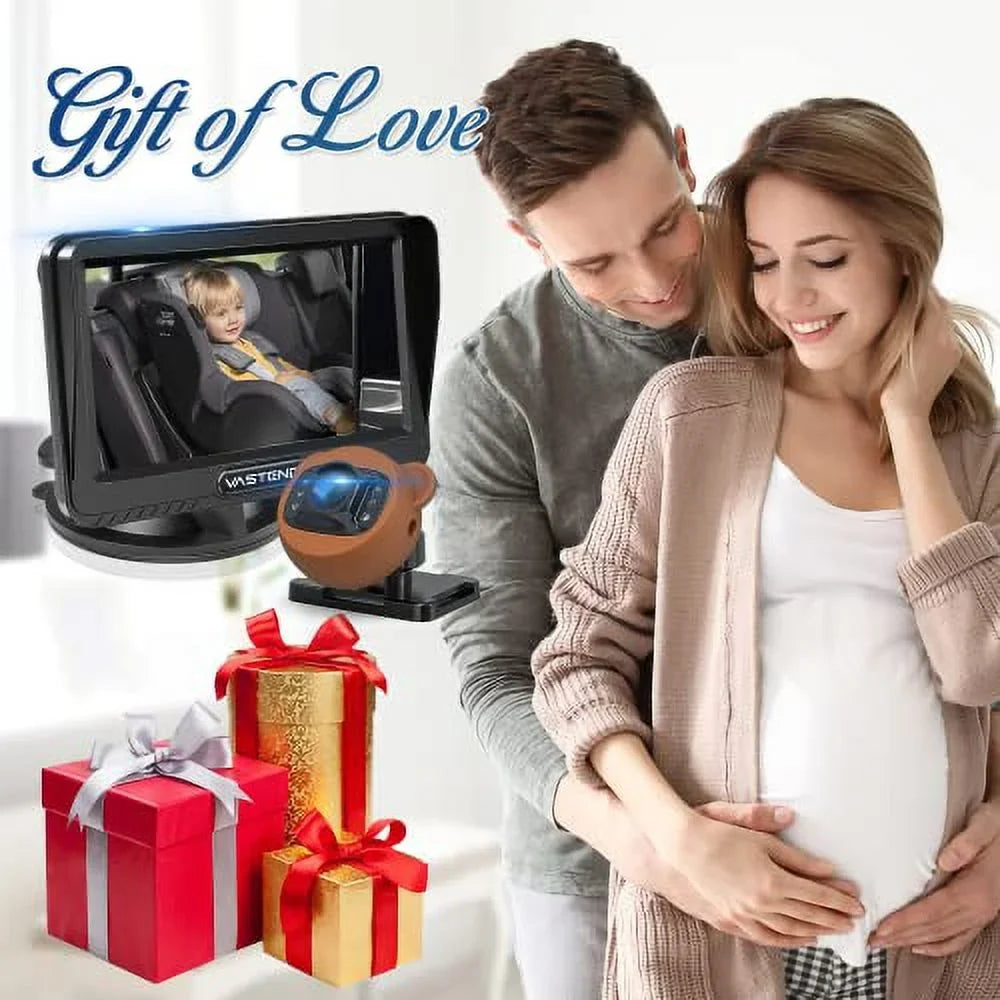 Function,5 View & Silicone 150&deg; Rotation Mins Vision Car Car Kit,With Baby 1080P A Baby with Mirror Night Cute Camera,360&deg; Case Easy Travel to VASTEND Wide Install Safety