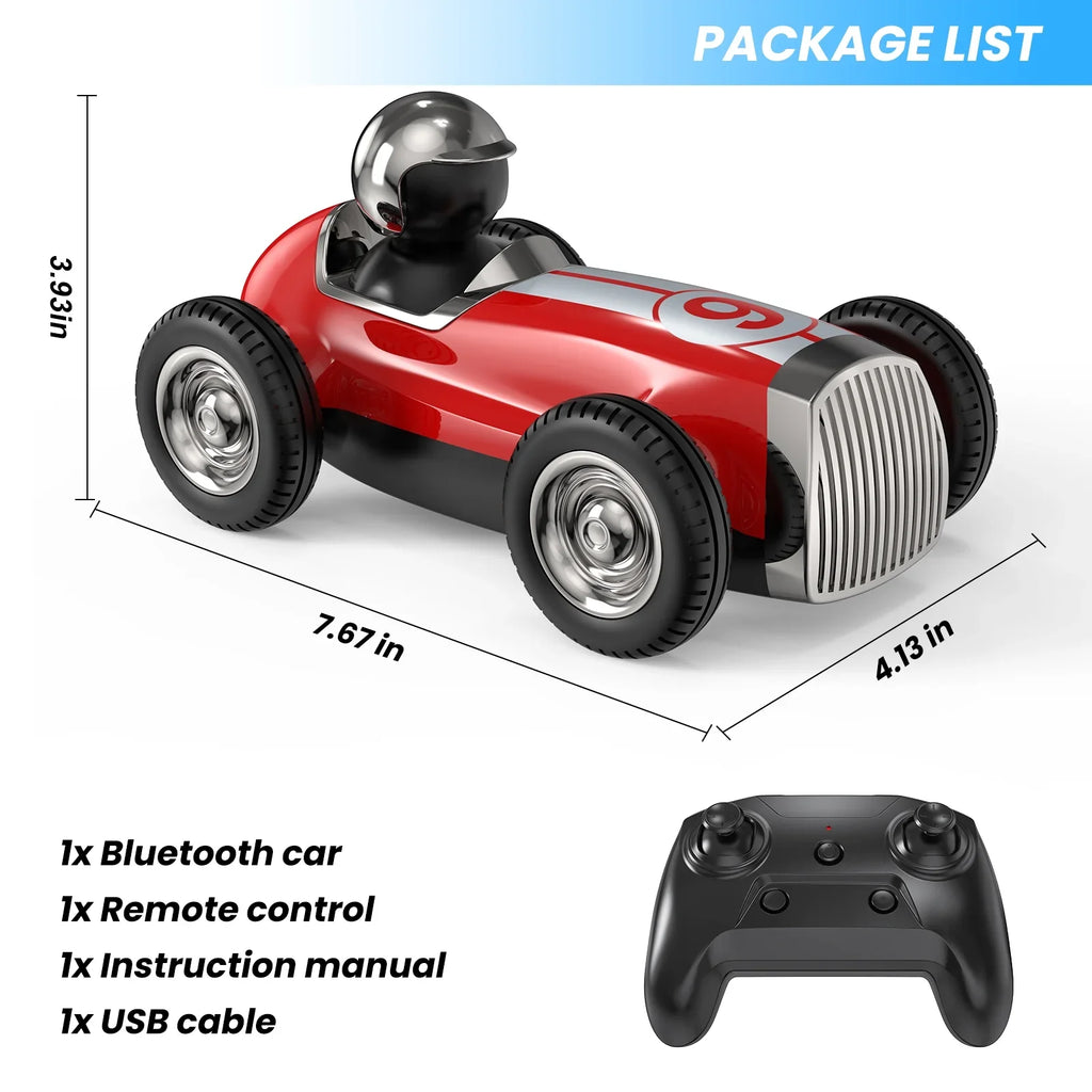Speed Toys Stunt with RC Red Speaker Mode AUOSHI Bluetooth Gifts, Trucks Control for Music 2 RC Wireless Car Girls Car Fast Car Remote Boys for Kids 2.4GHz RC