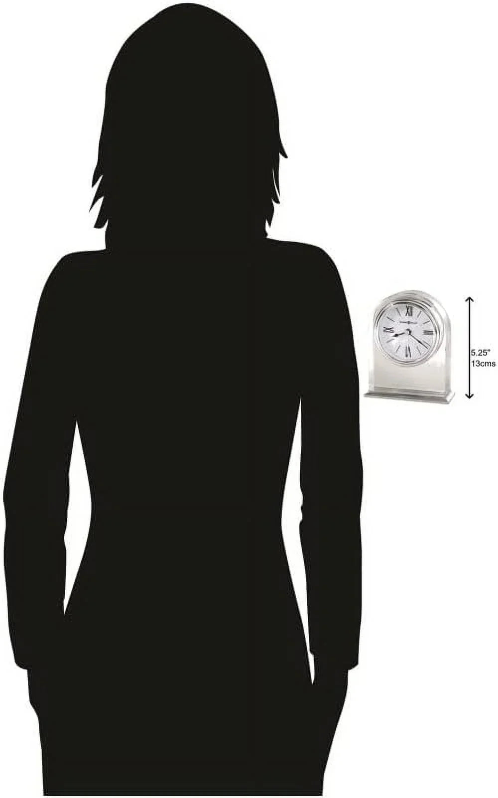 Crystal Movement Table Arch, Aluminum Bottom, Silver-Tone Base, Quartz Bezel, Waterfall Brushed/Polished Optica Alarm 645-757 Felt Clock –