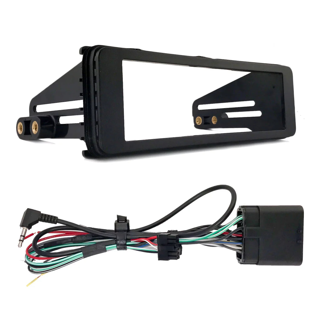 Single Combo Din AM/FM AUX Bundle Kit with LED Bluetooth Stereo Car 98-2013 USB Harley Installation DIN Amazon SiriusXM Install LED Audio Alexa Single JVC Radio Receiver Ready Enrock KD-X480BHS