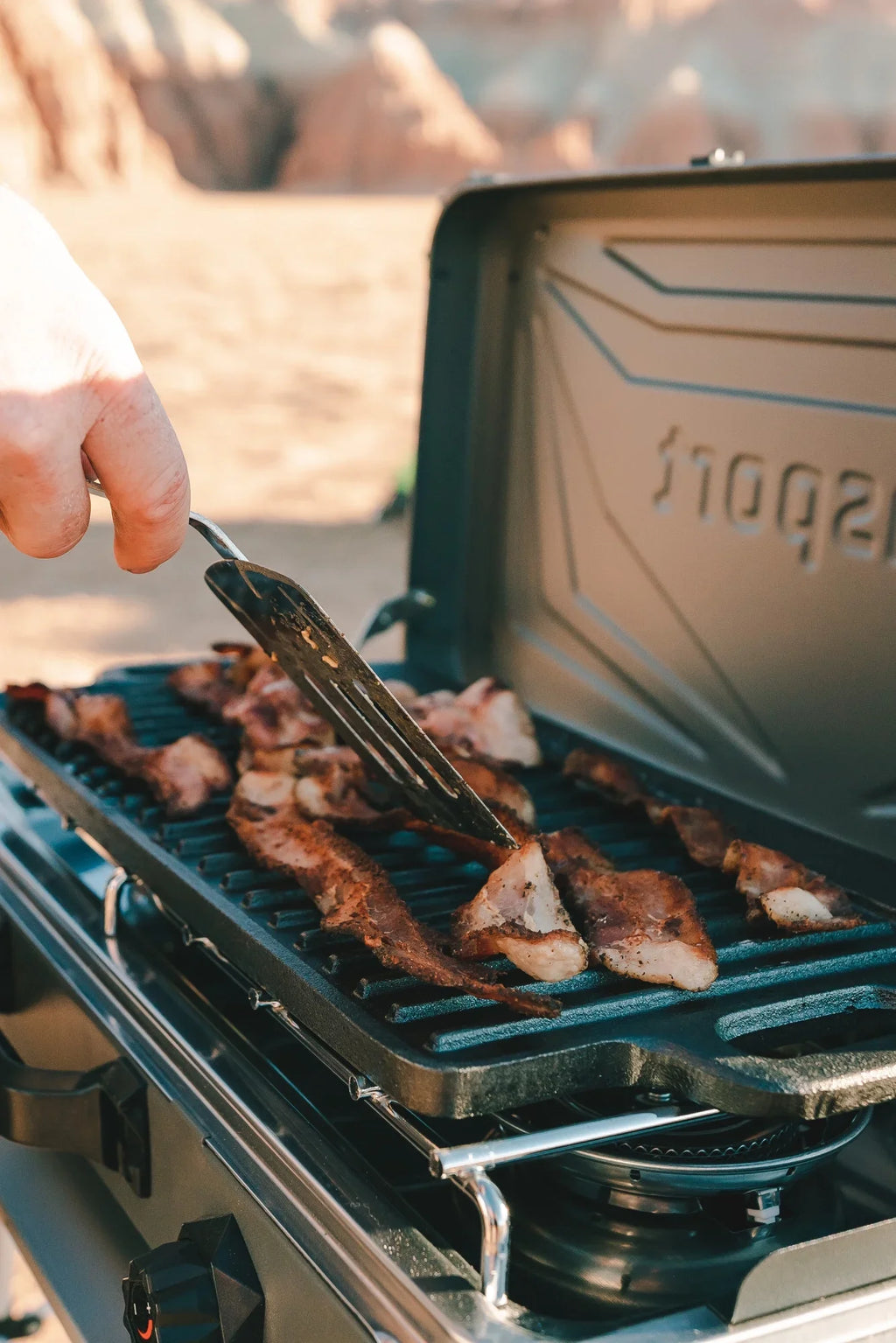 Stansport with Reversible Surface Griddle Pre-Seasoned Cast Iron Cooking