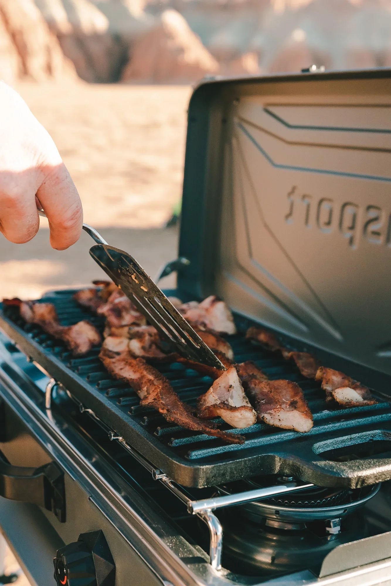 Stansport with Reversible Surface Griddle Pre-Seasoned Cast Iron Cooking