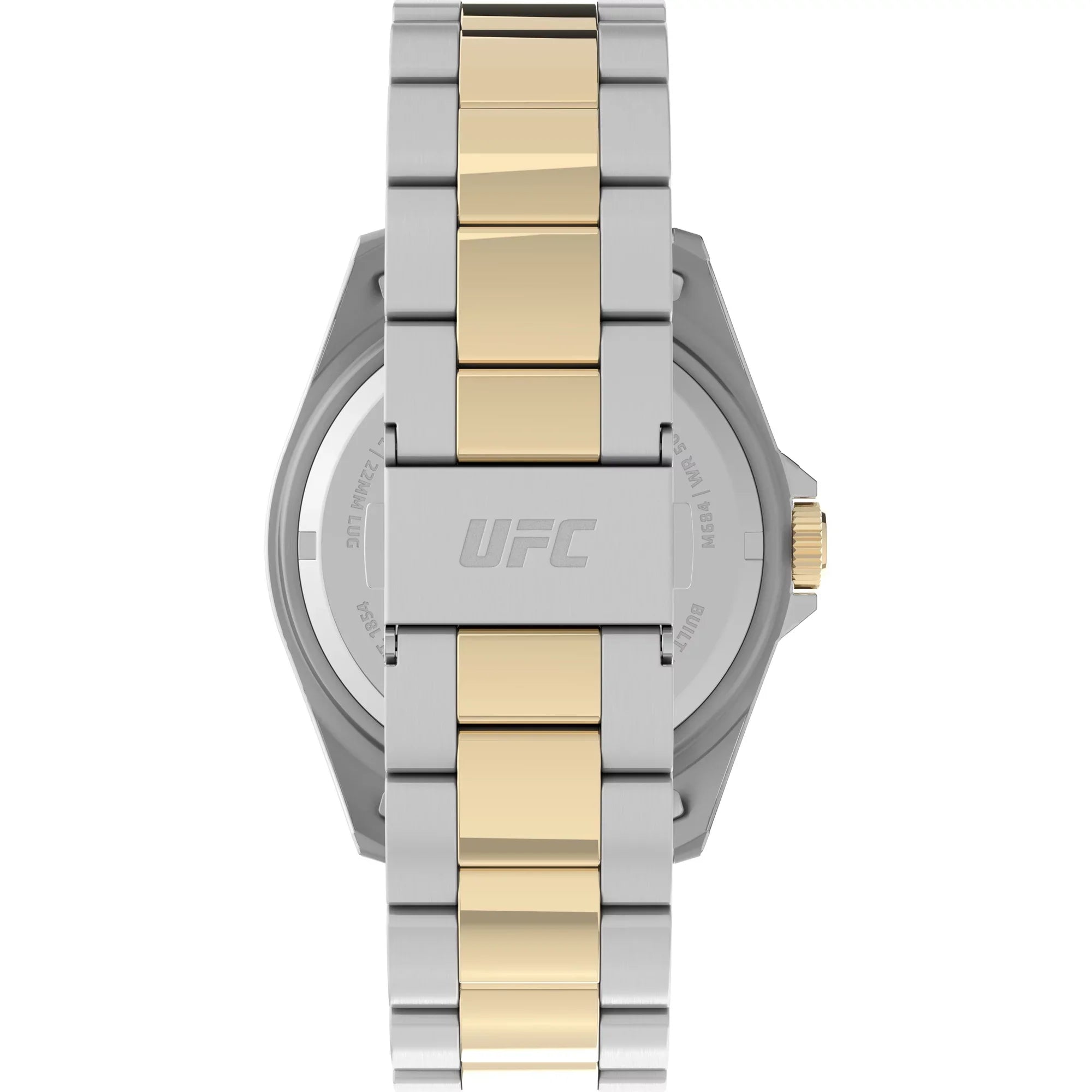 UFC Watch Blue Debut Two-Tone 42mm Silver-Tone Case Men's Dial Timex Strap -