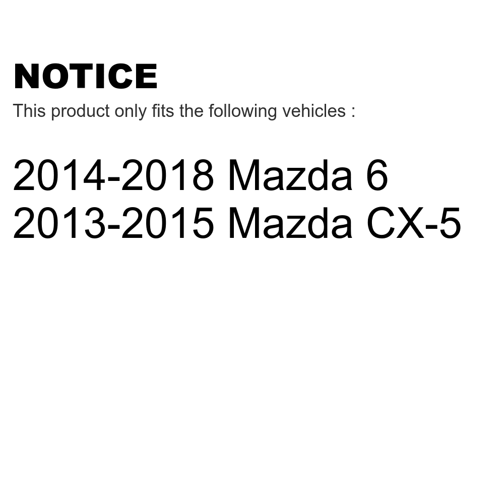 Disc Pair For Coated Rotors KG-100346 CX-5 6 Front Mazda Brake