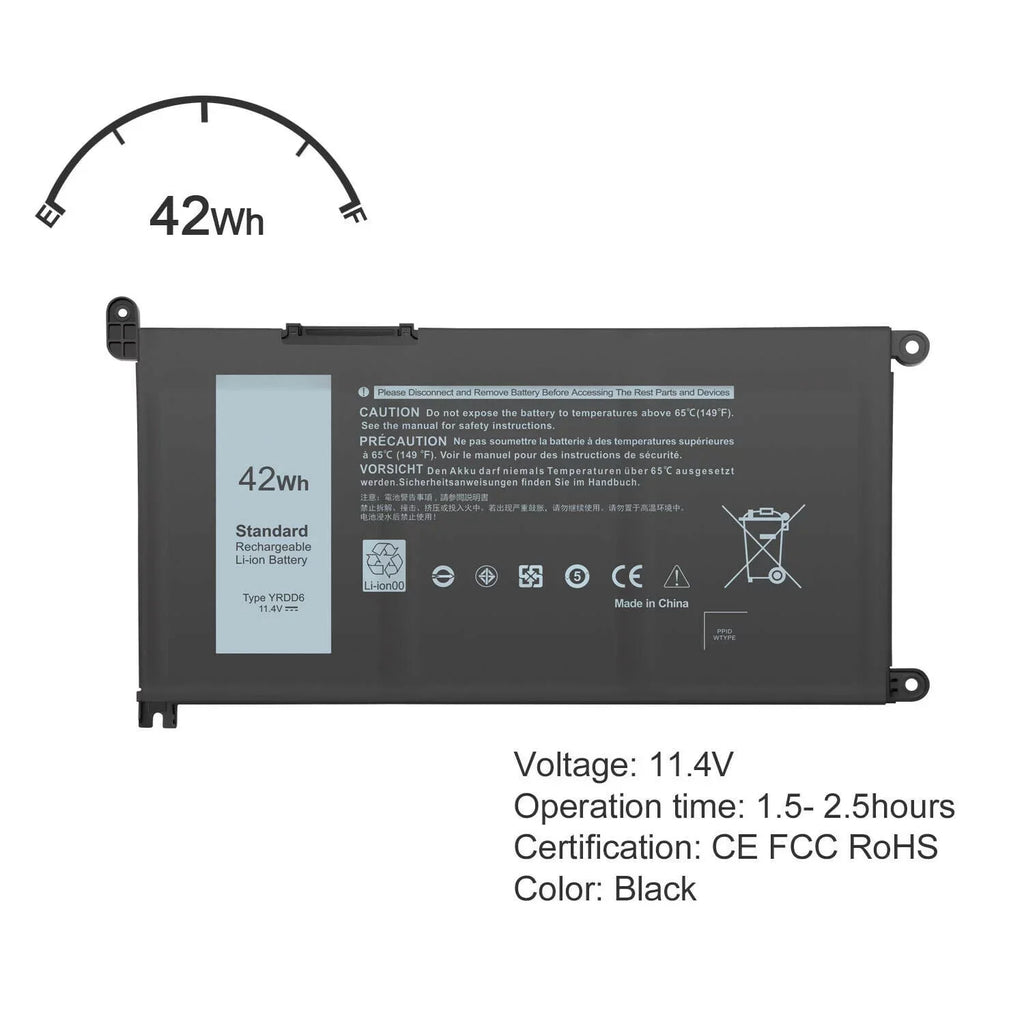 5000 series FAST Dell 2-in-1 VM732 Inspiron YRDD6 Type For 5480 5482 Battery 14