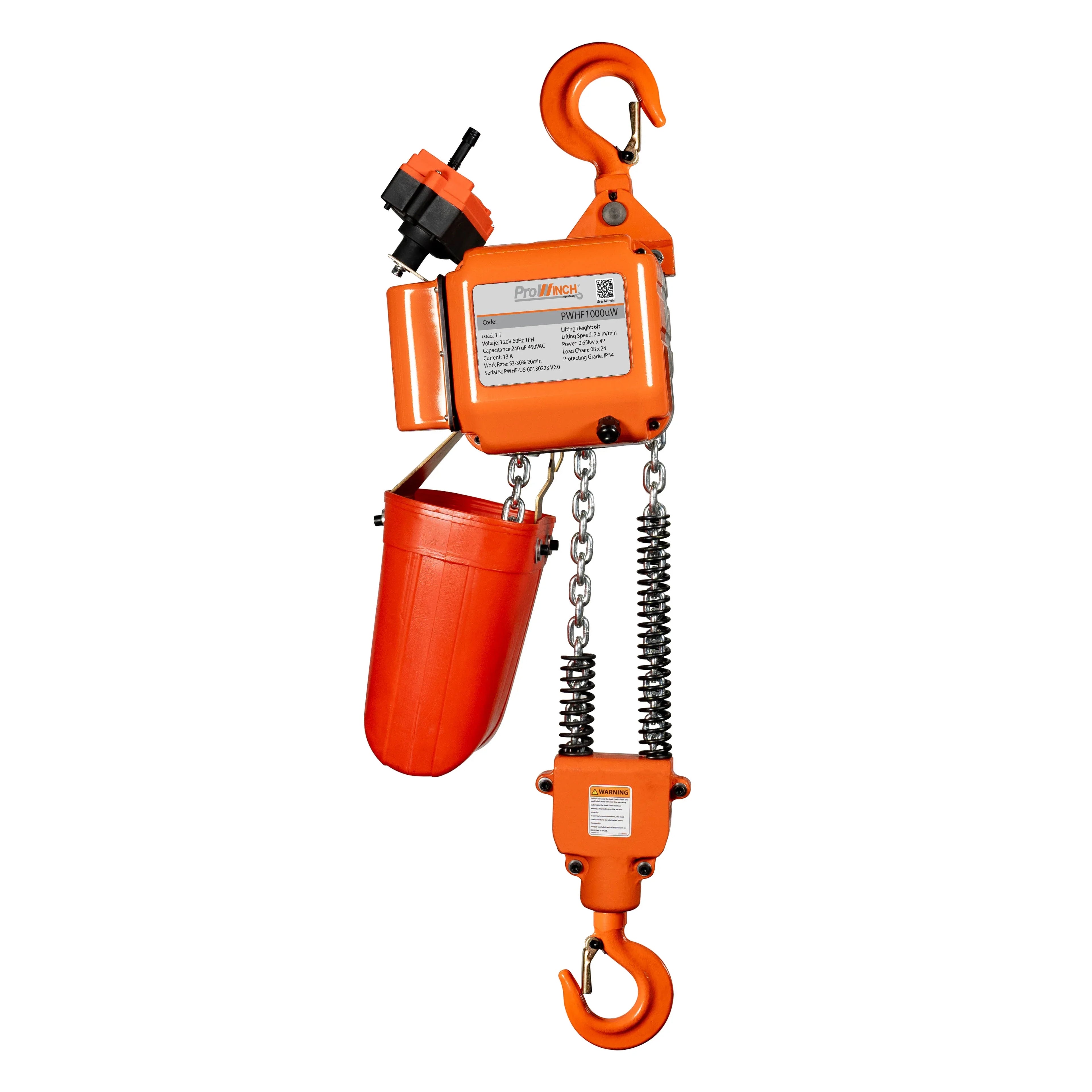 Ton 120V 20 Hoist G80 Electric Wireless 1 Chain Prowinch Chain ft.