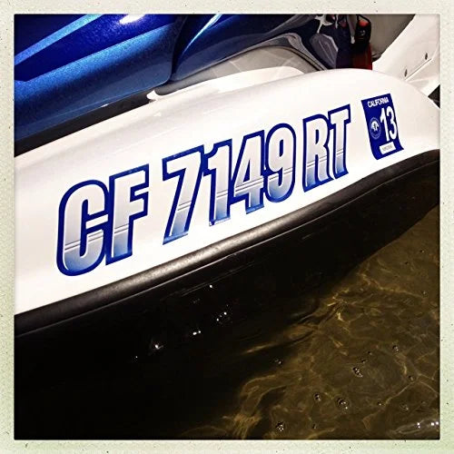 Alpha-Numeric Marine PWC Numbers & for STIFFIE Techtron Decals Yellow/Navy Kit Personal Registration Letters & Stickers Custom Watercraft 3" Boats Identification