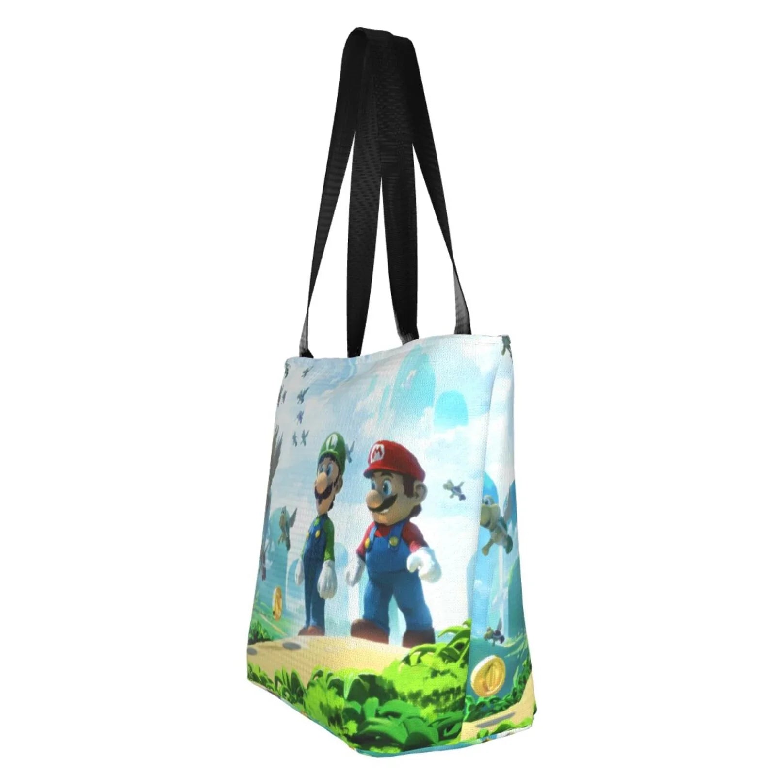 Business Shoulder Handbag Cartoon Bag For Luigi Women's Travel School Mario Super Work Large Capacity Shopping Beach Tote