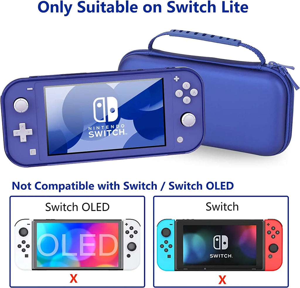 Protective Switch Accessories,Switch Case and Case Lite,Protective Hard HEYSTOP Switch Thumb Travel Lite Portable and Lite Cap,Blue Glitter for with TPU Console Nintendo Case Carry Case Nintendo for