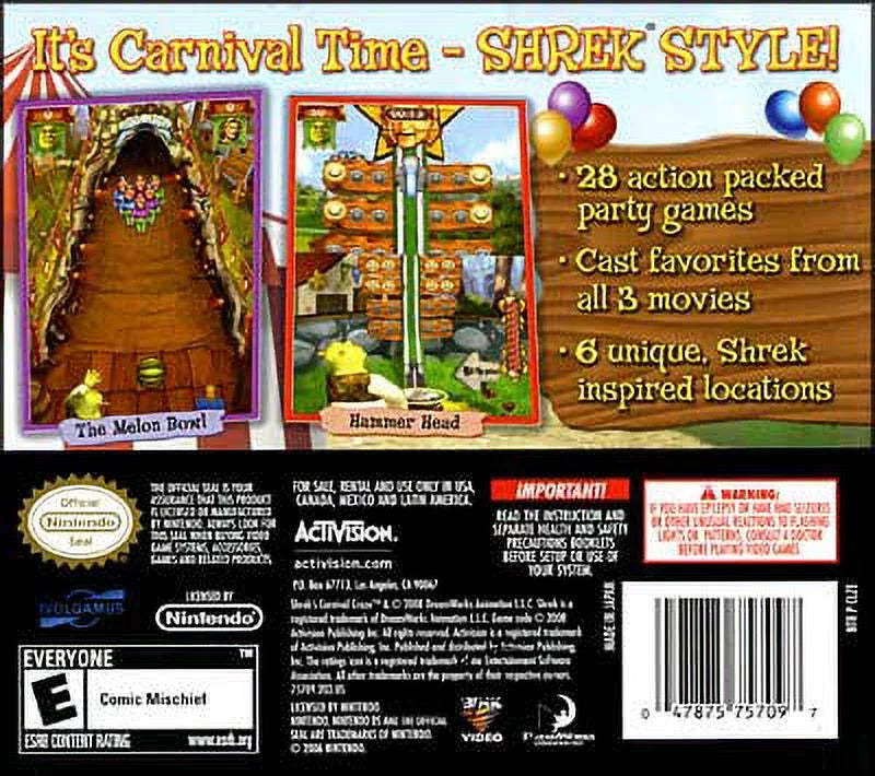 ACTION CRAZE NDS NLA SHREKS CARNIVAL