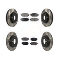 '- Rotors Disc 2019-2021 Mazda Rear Pads Semi-Metallic And Slotted Front Coated Auto Kit CX-3 KDF-100589 Drilled For AWD Transit Brake