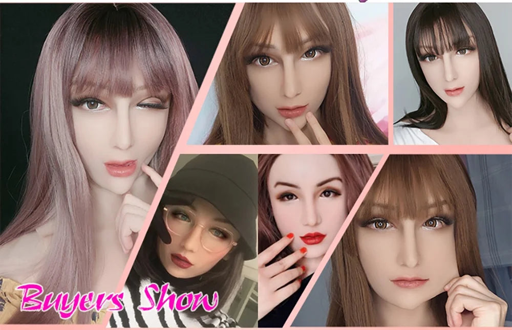 Cosplay Female Silicone Crossdresser Human Face Realistic Skin Mask ROANYER