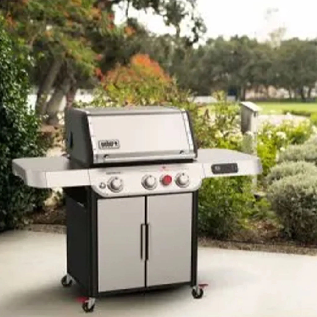 Steel Grill in Propane Technology Grilling Weber Genesis Gas Smart Stainless 3-Burner SX-325s with Smart Connect