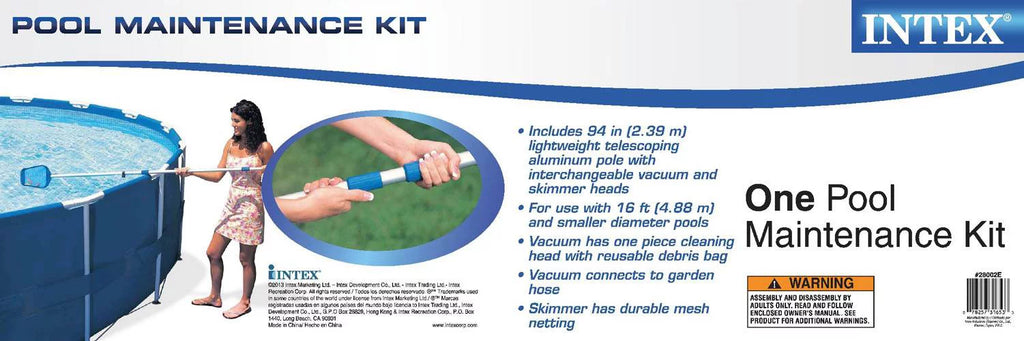 Easy Ground Above Pool Swimming Maintenance Set Kit & Cover 13' x 12" Intex Pool