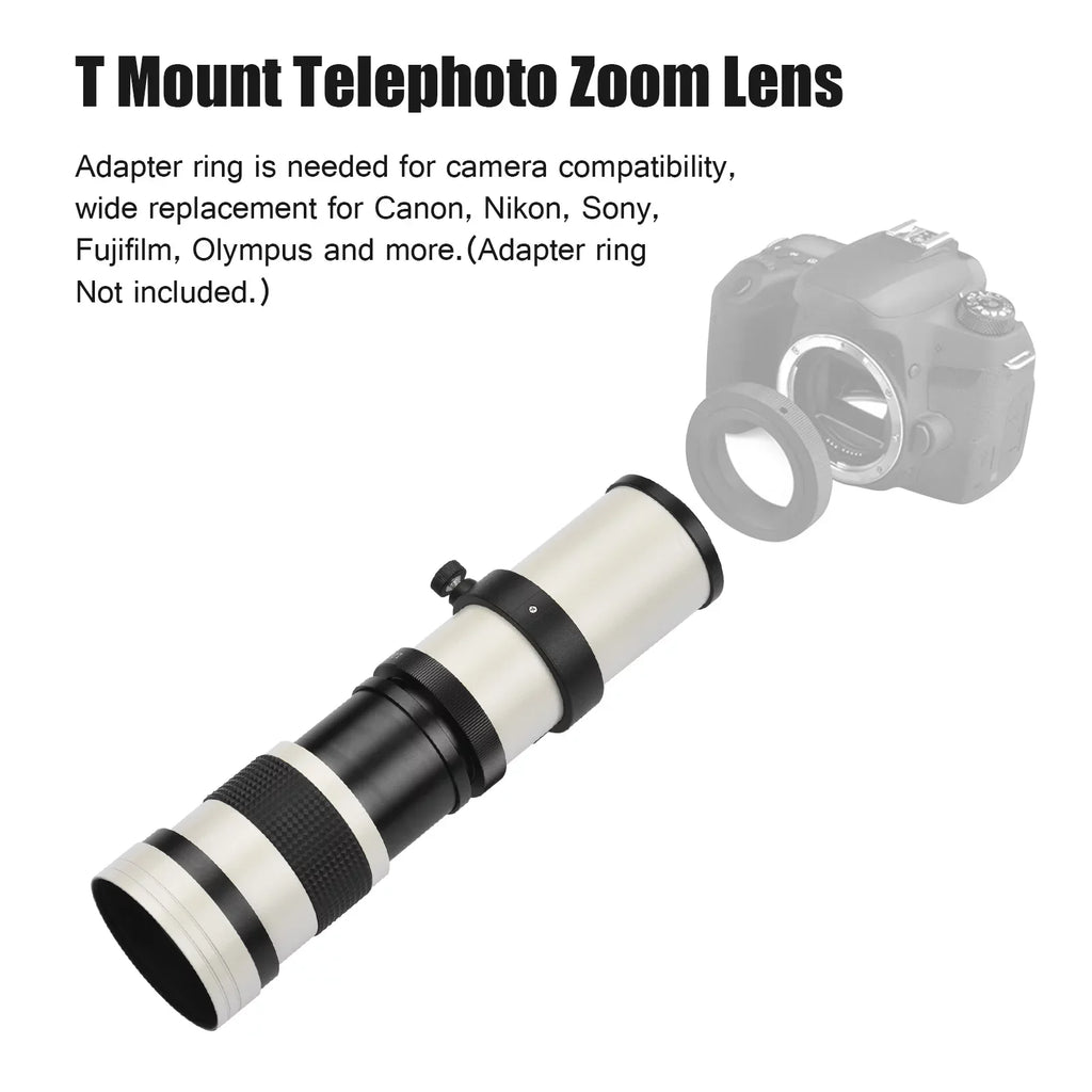 Super for Mount MF Olympus with Lens T Replacement F8.3-16 Fujifilm Telephoto Zoom 14 Sony Pristin 420-800mm Thread Nikon Universal Cameras