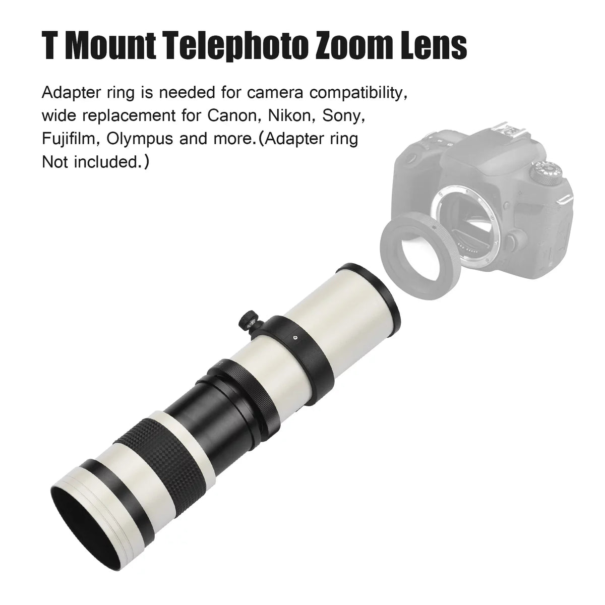 Super for Mount MF Olympus with Lens T Replacement F8.3-16 Fujifilm Telephoto Zoom 14 Sony Pristin 420-800mm Thread Nikon Universal Cameras