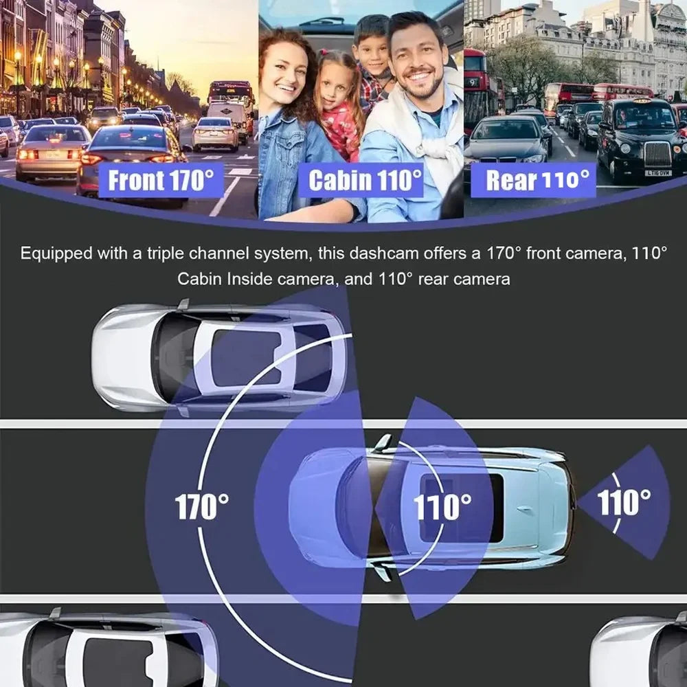 Recorder Interconnection Clear Video Car Recorder Rearview Wide Car Camera Mirror Car WIFI Dcenta Parking Cam Safety Angle Auto Dash Camcorder Driving Recording