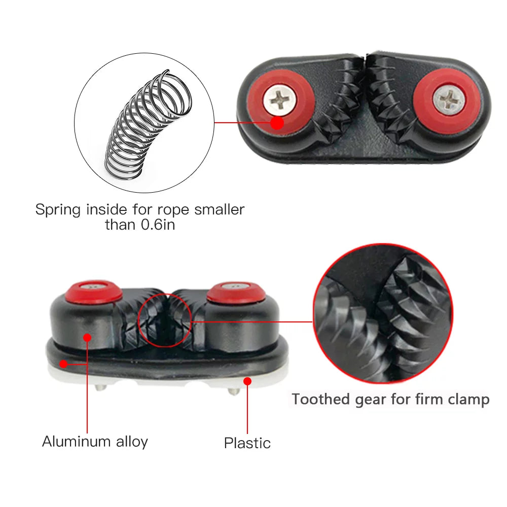 2PCS Entry Cam Canoe Cleats Kayak Boat Kayak Cleats Fast Boat Aluminum Sailing Cleat Dinghy Cam