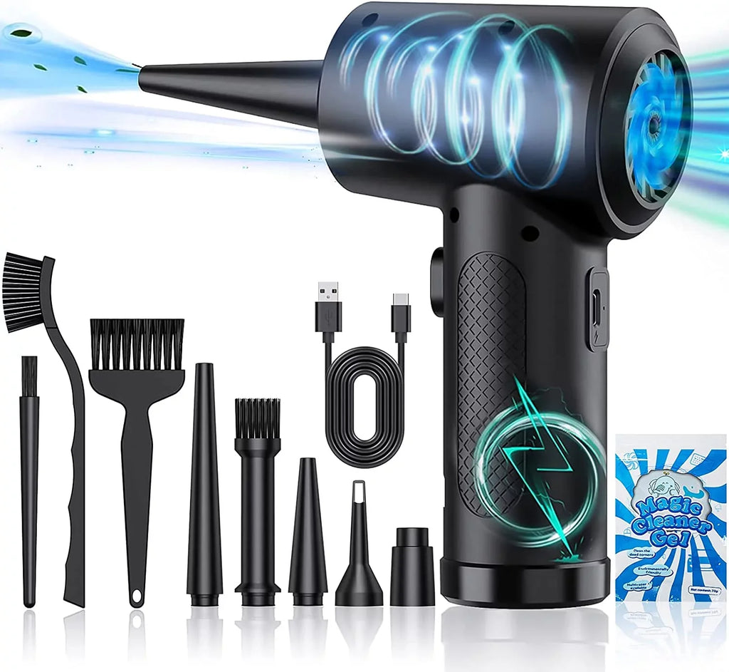 for Duster Gears Cans Good & Electric Duster, Replacement Air 3 100000RPM Air 7600mAh Cleaner Office, Air Reusable Compressed Rechargeable Compressed for Computer Adjustment, Cordless Keyboard