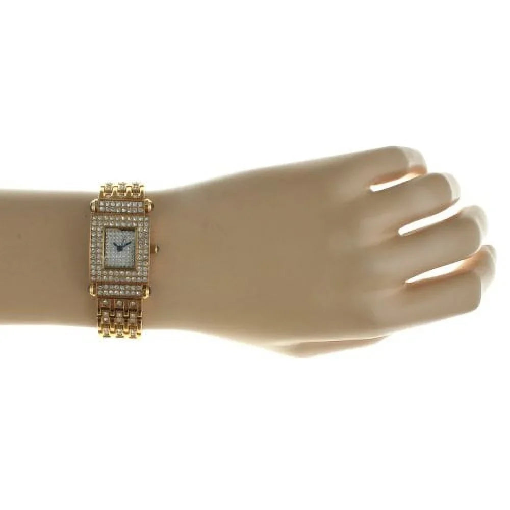 Leather Bands Crystal-Accented Peugeot Interchangeable Women's Gold-Tone Two with 691G Watch