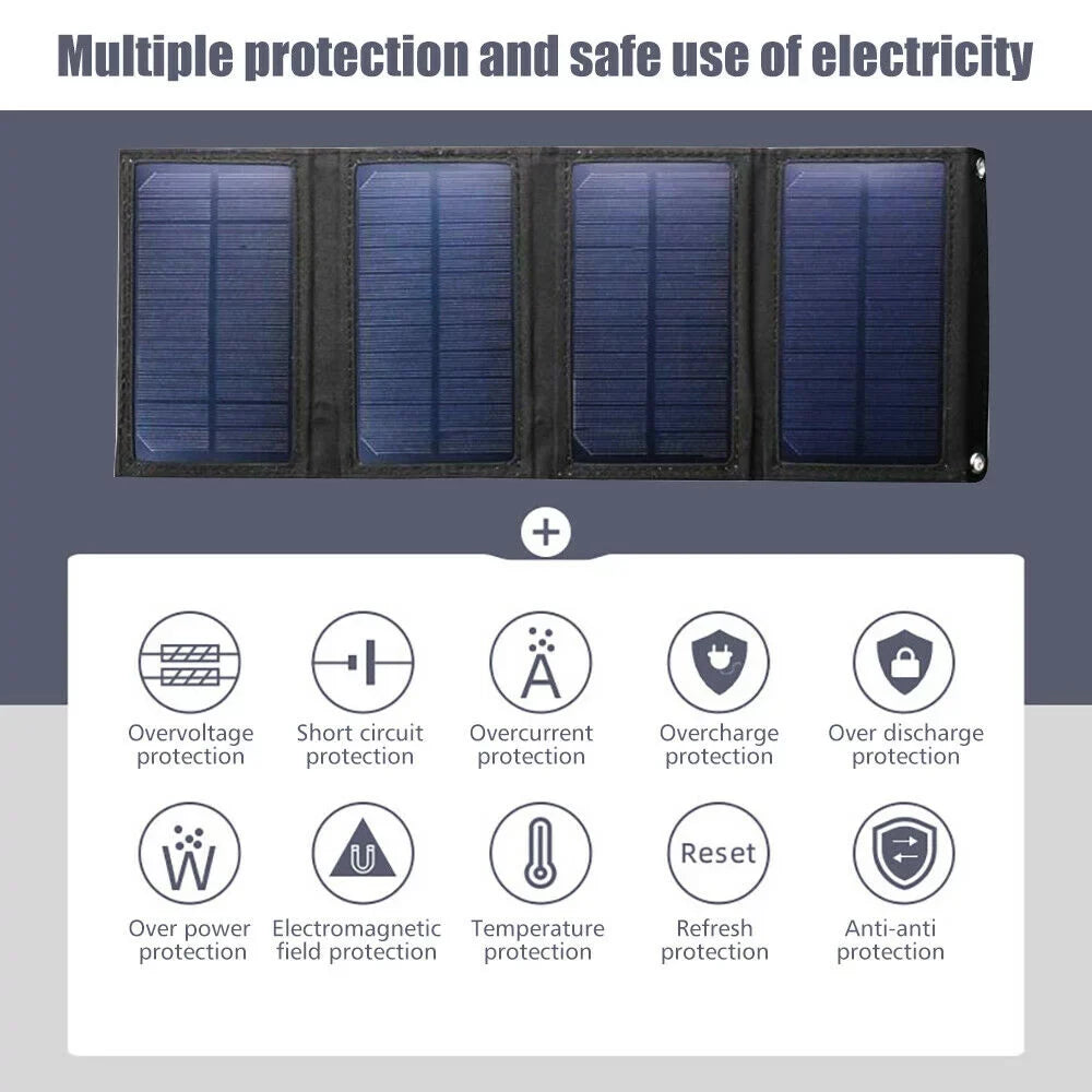 Waterproof Bank Phone Fishing Solar Phone Outdoors Charger Power Hiking Solar for Emergency Charger Camping Panel Portable Solar 80W