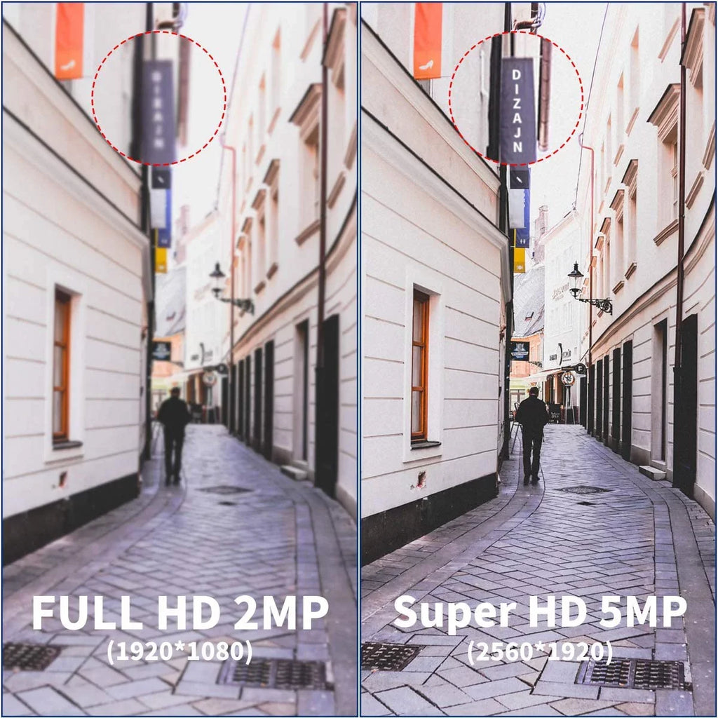 System, 2TB 24/7 Systems Surveillance 4pcs Recorder with 5MP Camera 8 【5.0MP Audio】 Cameras, Two Security NVR Video for Use Channel PoE IP66 Complete HDD, Way Waterproof Outdoor/Indoor Security