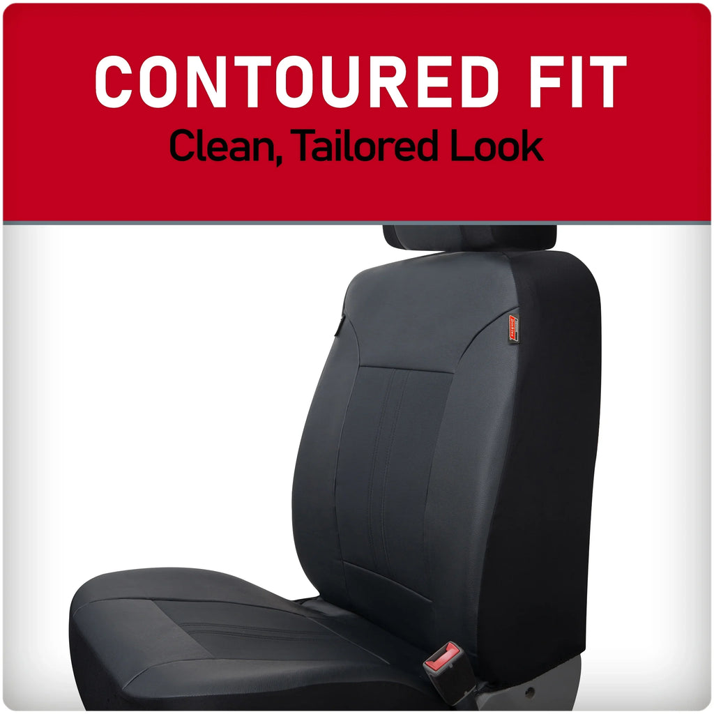 Vegan 43645WDI Petersen Black Genuine Seat 3-Piece Leather Dickies Car Covers,