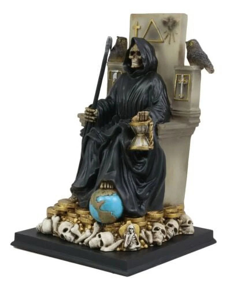 Of Throne Statue On Our Santa Scythe Death Holding Muerte Seated Lady Black