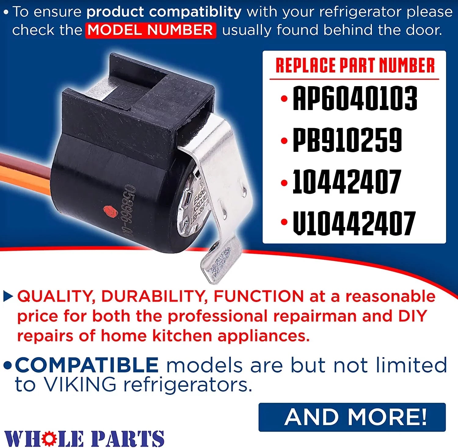 '- Viking & Defrost # Replacement Part With Whole Refrigerators Some 058966-000 Parts Terminator Compatible Thermostat