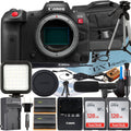Pack 2 Case Camera (Body) C with Card 128GB Accessory SanDisk Cinema + R5 ZeeTech Memory EOS Mirrorless Bundle + Canon