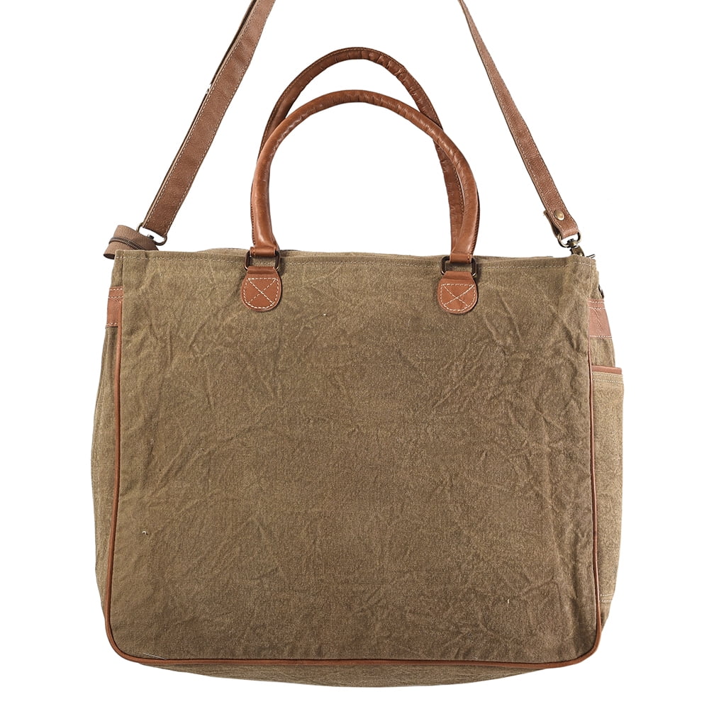 bag Canvas purse Upcycled Leather women Genuine OHLAY handbag Wool KB KB325 Upcycled western TOTE